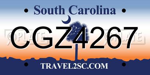 CGZ4267 South Carolina License Plate