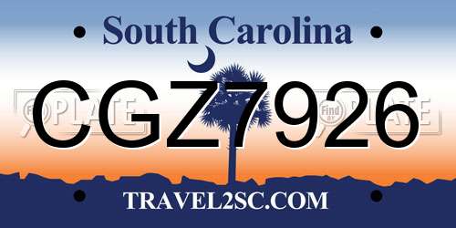 CGZ7926 South Carolina License Plate