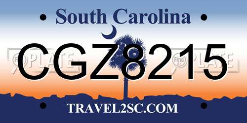 CGZ8215 South Carolina License Plate