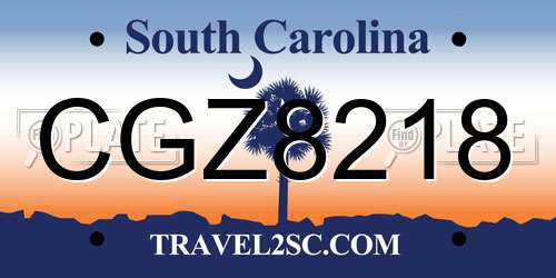 CGZ8218 South Carolina License Plate