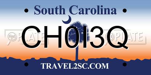CH0I3Q South Carolina License Plate