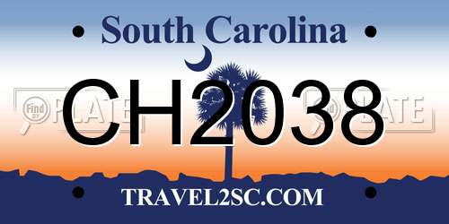 CH2038 South Carolina License Plate