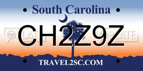 CH2Z9Z South Carolina License Plate