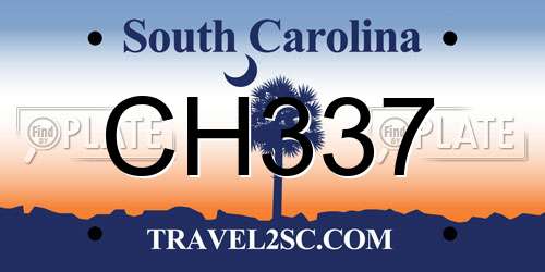 CH337 South Carolina License Plate