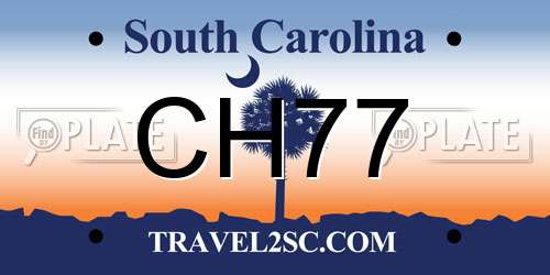 CH77 South Carolina License Plate