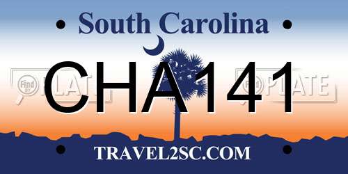 CHA141 South Carolina License Plate