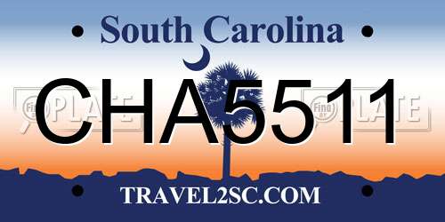 CHA5511 South Carolina License Plate