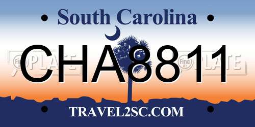 CHA8811 South Carolina License Plate