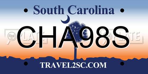 CHA98S South Carolina License Plate