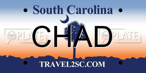 CHAD South Carolina License Plate