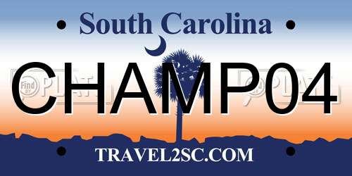 CHAMP04 South Carolina License Plate