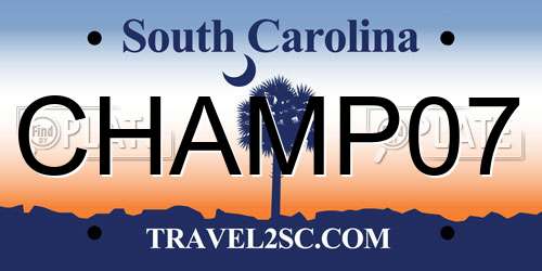 CHAMP07 South Carolina License Plate