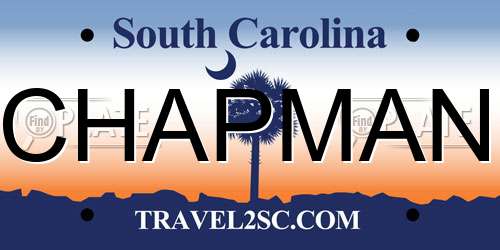 CHAPMAN South Carolina License Plate