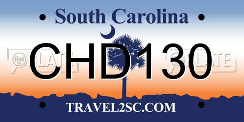 CHD130 South Carolina License Plate