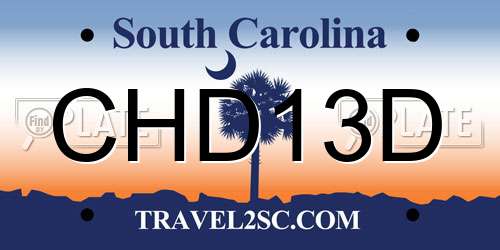 CHD13D South Carolina License Plate