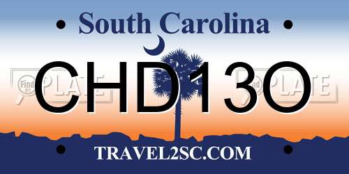 CHD13O South Carolina License Plate
