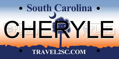 CHERYLE South Carolina License Plate