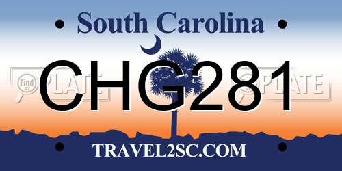 CHG281 South Carolina License Plate