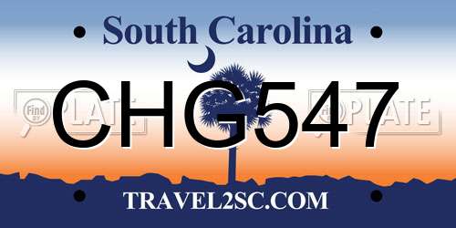 CHG547 South Carolina License Plate