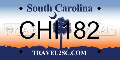 CHI182 South Carolina License Plate