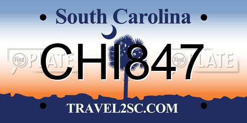 CHI847 South Carolina License Plate