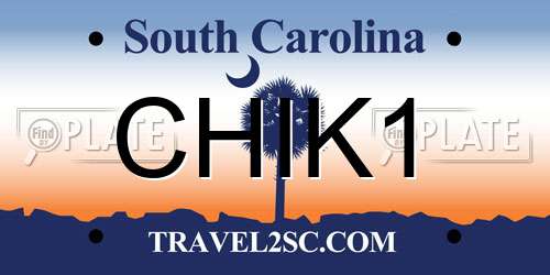 CHIK1 South Carolina License Plate