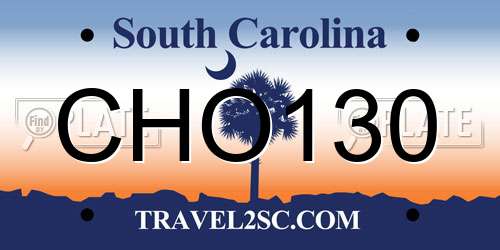 CHO130 South Carolina License Plate
