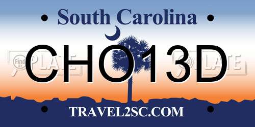 CHO13D South Carolina License Plate