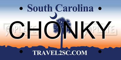 CHONKY South Carolina License Plate