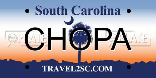 CHOPA South Carolina License Plate