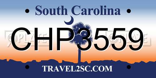 CHP3559 South Carolina License Plate