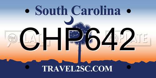 CHP642 South Carolina License Plate