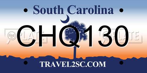 CHQ130 South Carolina License Plate