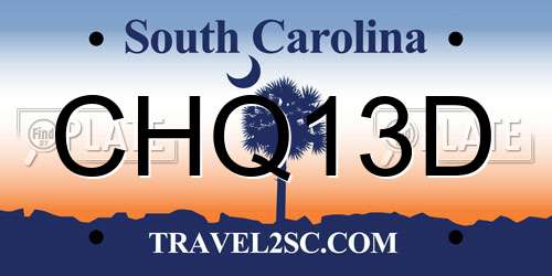 CHQ13D South Carolina License Plate