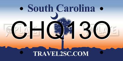 CHQ13O South Carolina License Plate