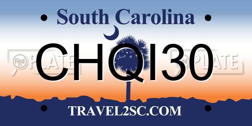 CHQI30 South Carolina License Plate
