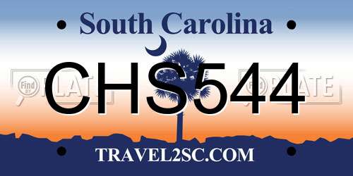 CHS544 South Carolina License Plate