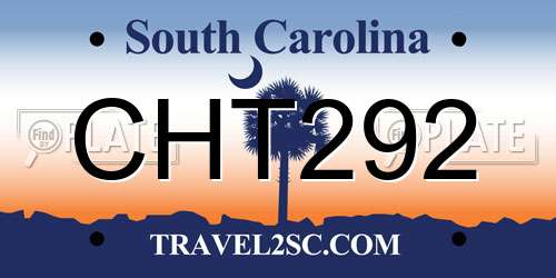 CHT292 South Carolina License Plate