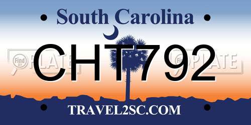 CHT792 South Carolina License Plate