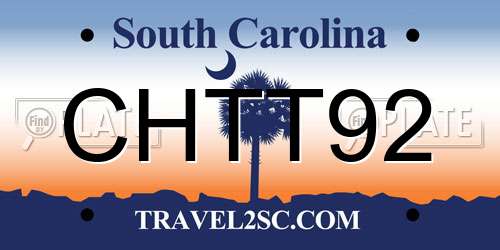 CHTT92 South Carolina License Plate
