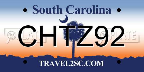 CHTZ92 South Carolina License Plate