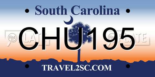 CHU195 South Carolina License Plate
