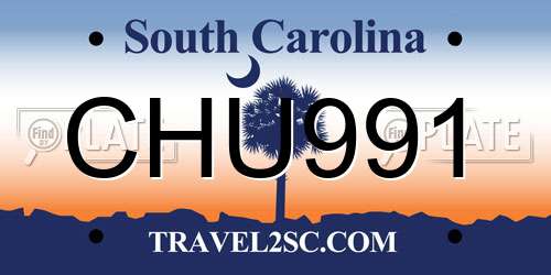 CHU991 South Carolina License Plate