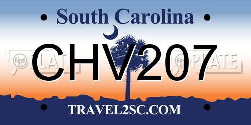 CHV207 South Carolina License Plate