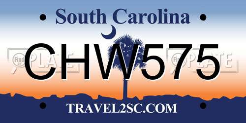 CHW575 South Carolina License Plate