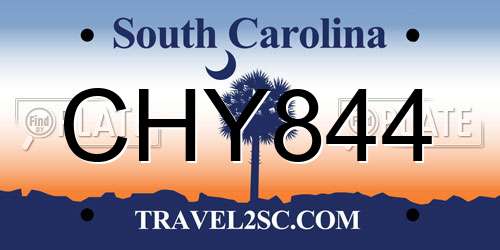 CHY844 South Carolina License Plate