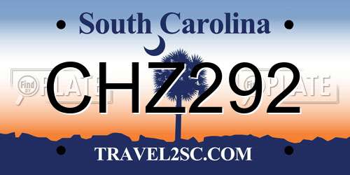 CHZ292 South Carolina License Plate