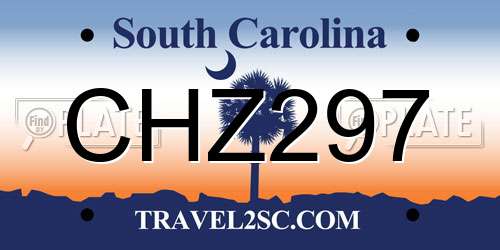CHZ297 South Carolina License Plate