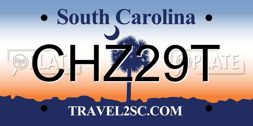 CHZ29T South Carolina License Plate