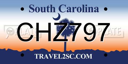 CHZ797 South Carolina License Plate